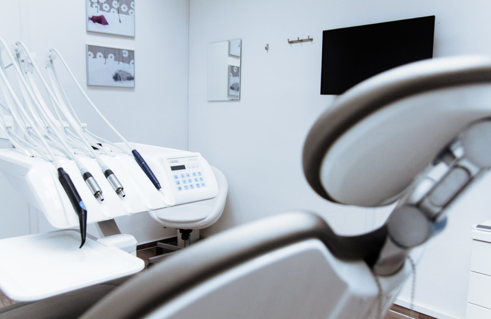 Dental office chair ready for patient